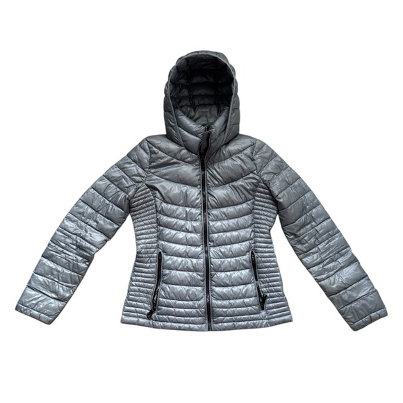 Calvin Klein Packable Puffer Grey/Silver Size Small - Picture 2 of 8